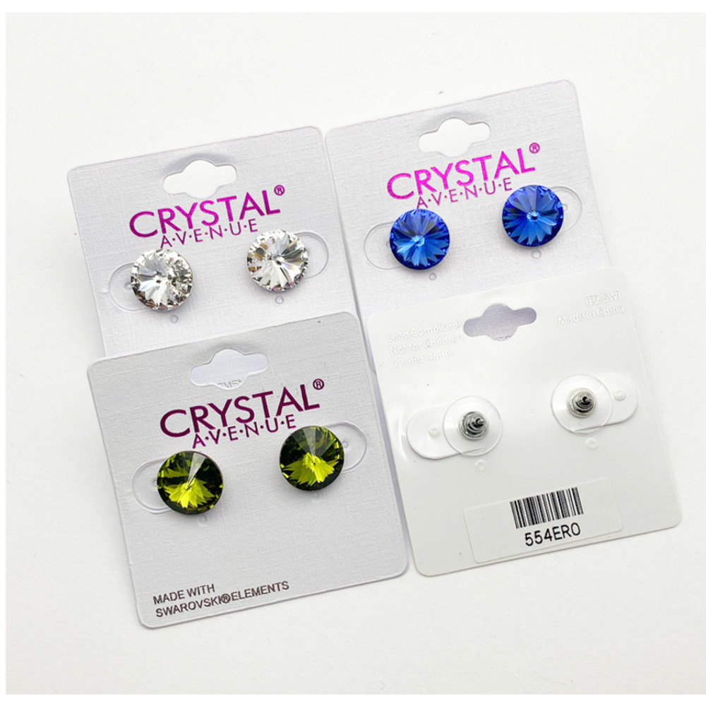 4 x 12mm Swarovski Crystal Earrings - Picture 2 of 2